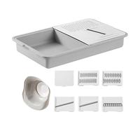 Rallador de cocina - Picador, pelador bandeja recogida, para preparación de comidas ensalada, patatas, casa, camping, exterior, cortador de verduras, pieza de calidad profesional Top Pro Set