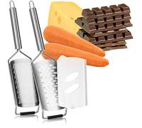 Rallador de cocina Robin Goods® de 2 piezas - rallador de verduras y verduras crudas de acero inoxidable - rallador plano ayudante de cocina (2 piezas - grueso/fino)