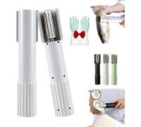 Rallador De Coco Eléctrico, Escalador De Pescado Eléctrico Portátil, Acero Inoxidable Resistente Al Agua, Viene Con 1 Par Guantes, Protector Contra Salpicaduras, Multiherramienta Cocina(Gray)