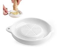 Rallador de Jengibre de Cerámica, Plato rallador de cerámica de un solo color, ideal para jengibre, parmesano, etc., en azul claro, hecho a mano y pintado a mano, Fácil de Limpiar y Almacenar