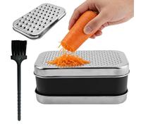 Rallador de Queso,con Cepillo de Limpieza Picador Manual,Rallador con Recipiente | Para Cebolla, Jengibre, Pepino, Zanahoria, Hogar, Camping, Picnic, Barbacoa, Preparación