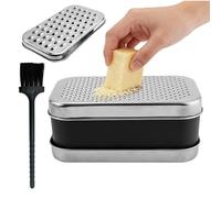 Rallador de Queso,con Contenedor y Picador de Acero Inoxidable | Rallador con Recipiente | Para Cebolla, Jengibre, Pepino, Zanahoria, Hogar, Camping, Picnic, Barbacoa, Preparación