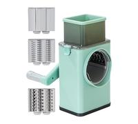 Rallador De Queso Con Mango,Rallador De Verduras - Cortadora Ralladora Rotativa Con Mango | 6 cortadores intercambiables, picadora de verduras Manual, cortadora, trituradora para patatas