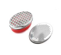 Rallador de queso, cortador de verduras de dos lados, trituradora de patatas de acero inoxidable con contenedor para zanahorias, pepinos, cebolla, patata, cortador patatas paja