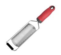 Rallador de queso de cocina, 31 cm de largo, rallador de limón, mango TPR de acero inoxidable, rallador fino parmesano para patatas, calabacines, zanahorias, manzanas, repollo y queso blando (rojo)