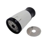 Rallador de queso de mano, 17 x 6 x 7,3 cm, rallador giratorio de acero inoxidable 420 para mozzarella, antideslizante y fácil de limpiar, perfecto para noche de pizza, hornear pasta, guarnición de