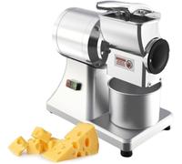 Rallador de queso eléctrico, 550 W, de acero inoxidable, para encimera, ideal para parmesano, con protector de seguridad.
