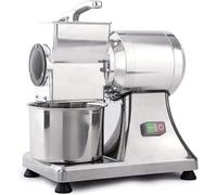 Rallador de queso eléctrico comercial, cubo de acero inoxidable, rejilla de seguridad y enclavamiento, trituradora de queso en bloque