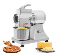 Rallador de queso eléctrico comercial, máquina de molienda de queso de acero inoxidable de 550 W con cubo de gran capacidad, 88 libras/hora para queso en bloque, nueces, verduras, pan rallado