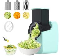Rallador De Queso Eléctrico Giratorio, Rallador Eléctrico Para Cocina Con 3 Juegos De Cuchillas, Rallador De Queso Giratorio Múltiple Y Cortador De Verduras, Para Frutas Y Verduras. Green