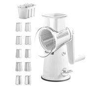 Rallador de queso giratorio, rallador de queso de manivela | Rebanadora rotativa 5 en 1, rebanadora de verduras, trituradora de queso,Rebanadora manual de cocina segura, rallador de queso portátil