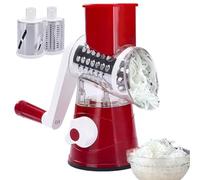 Rallador De Queso - Picadora De Tambor De 9,84 Pulgadas, Rebanadora De Verduras | Rallador Giratorio, Cilindro De Corte De Acero Inoxidable Para Alimentos Crudos Y Nueces, Procesador De Alimentos Manu