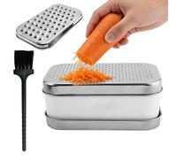 Rallador de Queso - Utensilios de Cocina Manuales de Acero Inoxidable | Set de Rallador y Cortador de Verduras - Para Cebolla, Jengibre, Pepino, Zanahoria, Hogar, Camping, Picnic, Barbacoa, Preparació