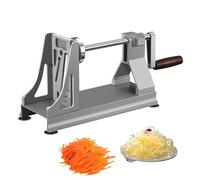 Rallador de tambor giratorio manual con 3 cuchillas ajustables, mango antideslizante para verduras, patatas, zanahorias, ensaladas