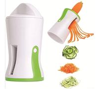 Rallador de verduras 3 en 1 de acero inoxidable con diseño compacto de ABS para cortar trituración y espiral en cocina color blanco