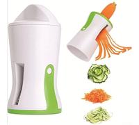 Rallador de verduras 3 en 1 en espiral, cuchillas de acero inoxidable, rebanador compacto de mandolina de 15 cm, cuerpo ABS, diseño blanco, rallador de queso de acero inoxidable para preparación de