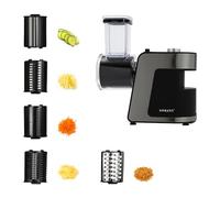 Rallador Electrico, 1000W Cortador Verduras Eléctrico, Cortador de Verduras con 10 Cuchillas, Multifuncional Ralladores de Cocina Empujador de Alimentos