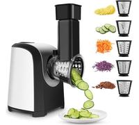 Rallador eléctrico 5 en 1, cortador de verduras 5 en 1 con rallador de patatas y rallador de verduras, queso, nueces, asados, picadora