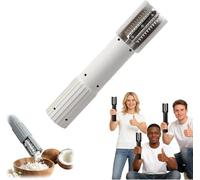 Rallador eléctrico de coco, inalámbrico, raspador y triturador de coco de mano con diseño antisalpicaduras y cuchillas de acero inoxidable para cocina, leche de coco, pescado (gris)