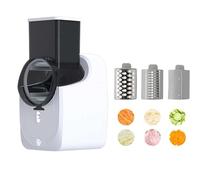Rallador eléctrico de ensalada, cortador eléctrico 3 en 1 con 3 formas diferentes de cuchillas para la cocina del hogar, control de un solo toque, máquina de ensalada de 50 W para quesos, frutas
