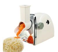 Rallador eléctrico de queso, trituradora giratoria comercial con 3 cuchillas de tambor de acero inoxidable, canal de alimentación grande para rallar queso, verduras y migas de pan, esencial para la