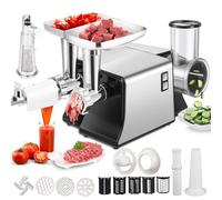 Rallador eléctrico de queso y molinillo de carne, cortador de verduras, procesador, rebanador y triturador para uso doméstico, ideal para hacer ensaladas y preparar salsas