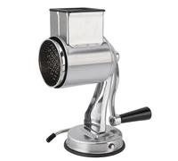 Rallador manual de queso de acero inoxidable con manivela de cocina con 5 cuchillas intercambiables y mango para verduras, nueces y patatas (color original)