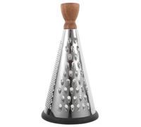 Rallador multiusos de cocina de 9 pulgadas, triturador de queso, cortador de chocolate y verduras de metal + madera, rallador cónico con mango acentuado para pepinos, nueces y más