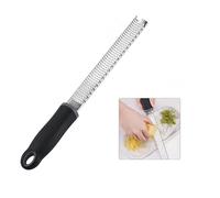 Rallador profesional de precisión para la cocina, rallador fino de acero inoxidable para queso, ideal para rallar parmesano, jengibre, nuez moscada y limón. Incluye funda protectora y cepillo de limpi