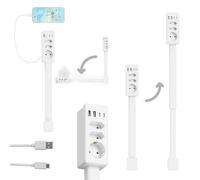 Rallonge de Prise électrique rétractable (Plage de Longueur : 19,37 à 28,3 pouces ; Rotation à 180°) - Équipé de 2 prises secteur et de 2 Ports USB (Dont 1 USB-C et 1 USB-A), CE Gadget Pratique offre