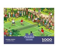 Rally de Dobles en el Parque de Bádminton Puzzle De Madera Impermeable DIY Puzzles De 1000 Piezas Regalos para Adultos Colorido Rompecabezas Juegos Desafiantes