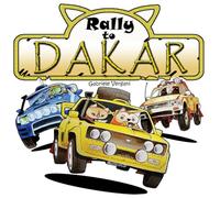 Rally to Dakar: Two Cats in their yellow car racing across the desert (Turbo and Amy in the World Rally Tour)