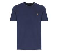 Ralph Lauren - Camiseta de algodón con cuello redondo y bordado de poni - Tops - Hombre - Azul - M -