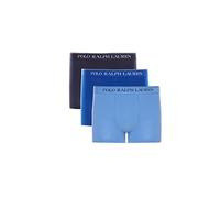 POLO RALPH LAUREN Lote de 3 calzoncillos boxer de algodón elástico. Color Azul + azul claro + azul marino