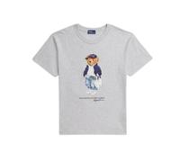Polo Ralph Lauren- Camiseta de punto de algodón con cuello redondo- Tops- Mujer- Gris- S- Camiseta de punto de algodón con cuello redondo