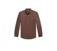 Brown Camisa oxford teñida en prenda XL