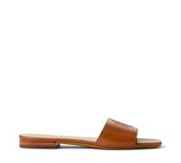 LAUREN RALPH LAUREN Mules planos de piel Everley. Color camel