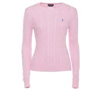 Ralph Lauren- Suéter de Cuello Redondo de Algodón con Punto Trenzado- Knitwear- Mujer- Rosa- L- Suéter de Cuello Redondo de Algodón con Punto Trenzado