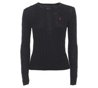 Ralph Lauren- Suéter de Punto Trenzado con Cuello Redondo- Knitwear- Mujer- Azul- M- Suéter de Punto Trenzado con Cuello Redondo