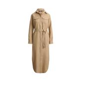 Tan Vestido camisero midi de lino 46