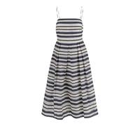 Ralph Lauren - Vestido midi de tirantes a rayas con mezcla de algodón - Dresses - Mujer - Multicolor - M -