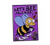 Ralph Lisa - Pin esmaltado con texto en inglés «Let's Bee Friends» para el día de San Valentín, diseño de corazones de caricatura animada, comedia, programa de televisión, animación, divertido humor,