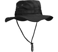 RALSPEC Sombrero Boonie negro de ala ancha para el sol, militar, militar, cadete, cubo MTP, pesca de airsoft, Negro, M-L
