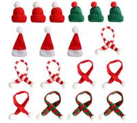 Ram® - 18 piezas de mini bufanda de Papá Noel, elfo, muñeco de nieve, decoración de fiesta, sombreros de cena, cubiertos de Navidad
