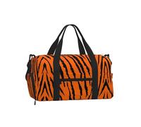 Ram - Bolsa cruzada de mano con estampado del signo del zodiaco - Bolsa grande reutilizable para viajes y vacaciones para mujer, Leopardo tigre naranja, Talla única