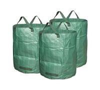 Ram® - Bolsas de basura resistentes para jardín, 272 L, 3 sacos, asas industriales y tela, bolsas de basura para jardín/verde, reutilizables