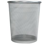 Ram® - Cubo de basura circular de malla de 20 L para baño, cocina, oficina, habitaciones, cubo de malla para estudiantes (plateado)