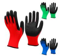 Ram® - Guantes de jardinería antideslizantes de látex para jardín, césped, limpieza, pesca, trabajo, 3 pares