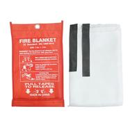 Ram® Manta ignífuga Grande de 1 m x 1 m con Trabillas para Oficina, Cocina, Seguridad, hogar, Manta de Fuego para Montar en la Pared, Manta de Emergencia