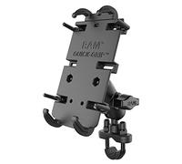 RAM MOUNTS Soporte de teléfono Grande de Agarre rápido con Base de Perno en U para manubrio RAM-B-149Z-A-PD4U con Brazo Corto para Motocicleta, ATV, UTV, Bicicleta